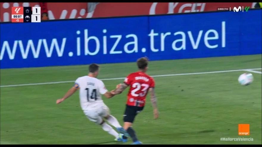 La de José Luis Gayà, la única que no recibió el castigo del penalti