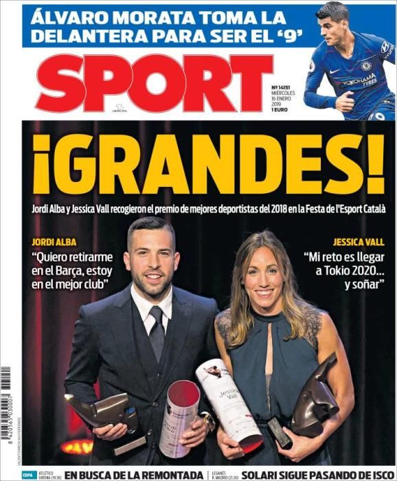 Portada SPORT miércoles 16 enero 2019