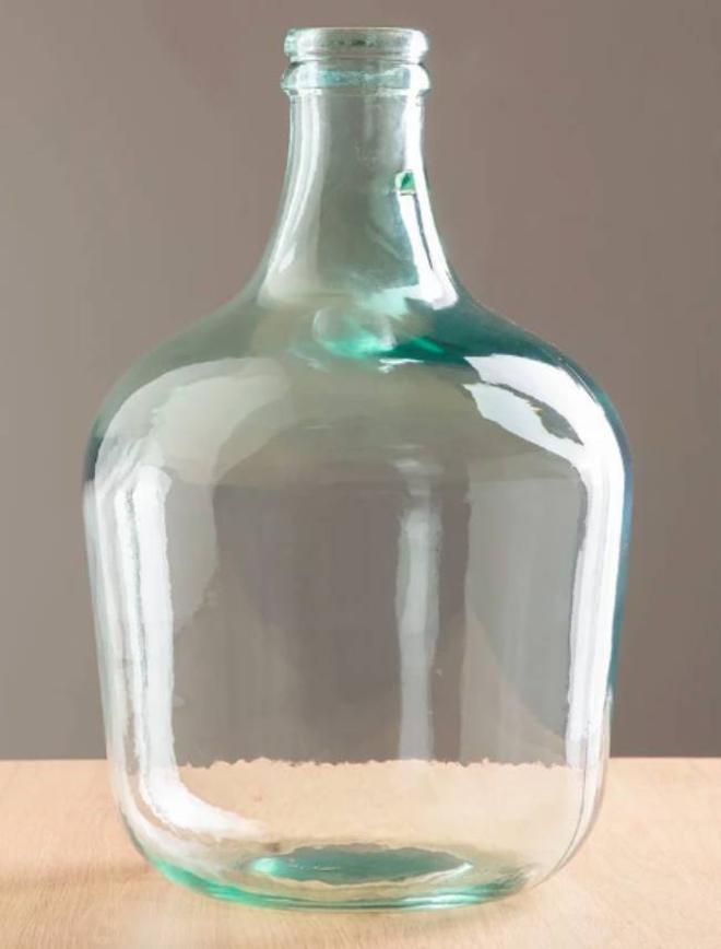 Damajuana en vidrio reciclado transparente