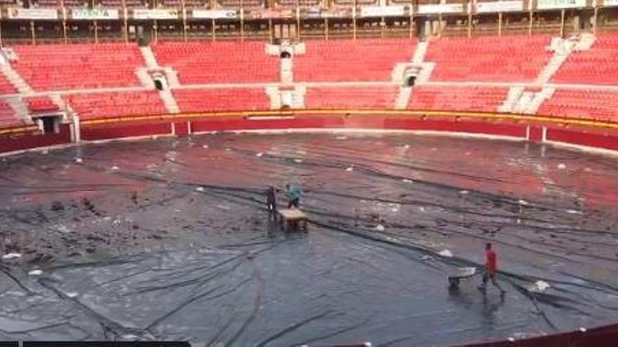 El albero de la Plaza de Toros, protegido de las lluvias.