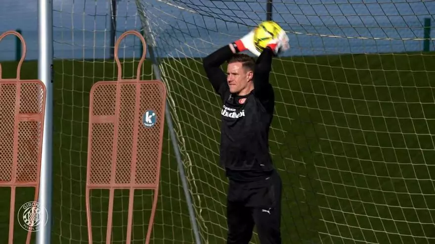 El primer entreno de Ter Stegen con el Girona