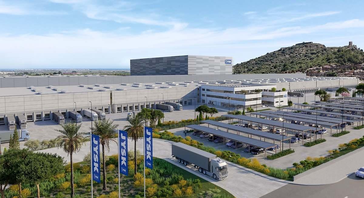 Recreación de cómo será el centro logístico de Jysk en Almenara.