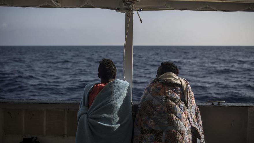 Llegada del barco Open Arms al puerto de Barcelona