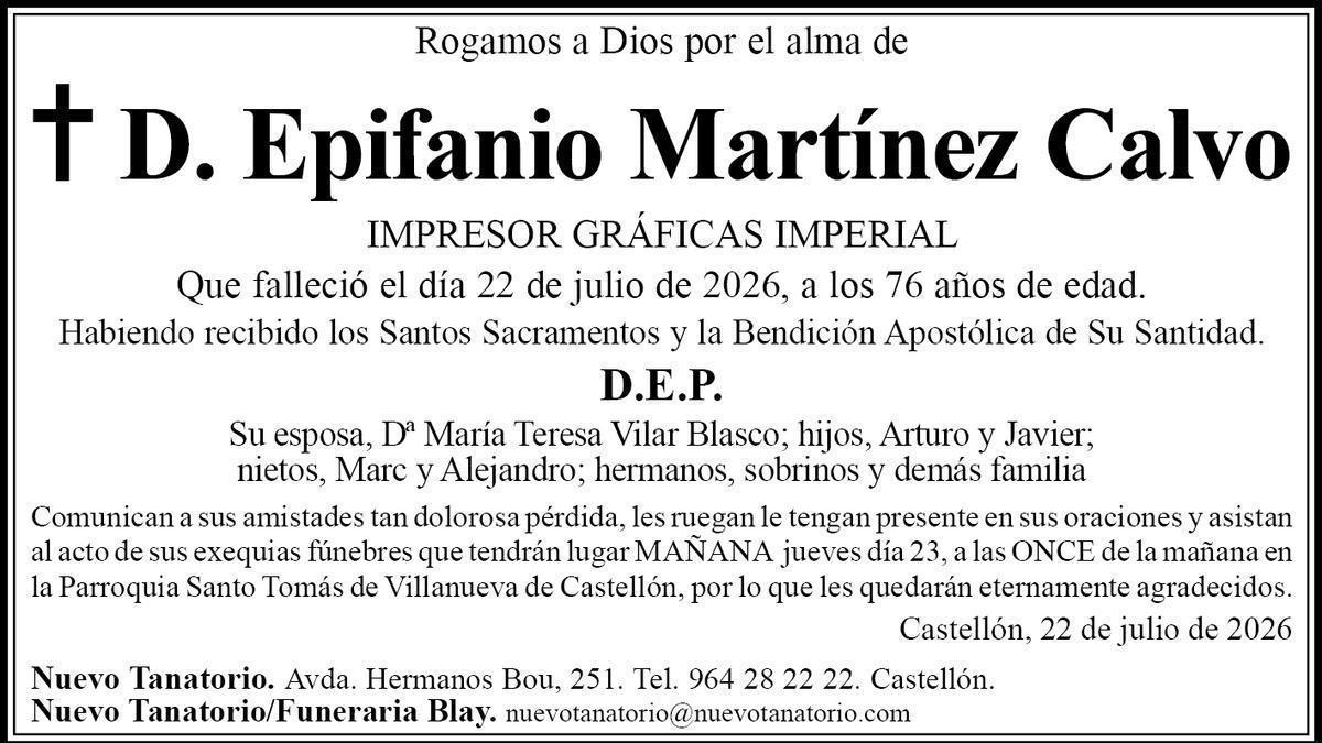 D. Epifanio Martinez Calvo