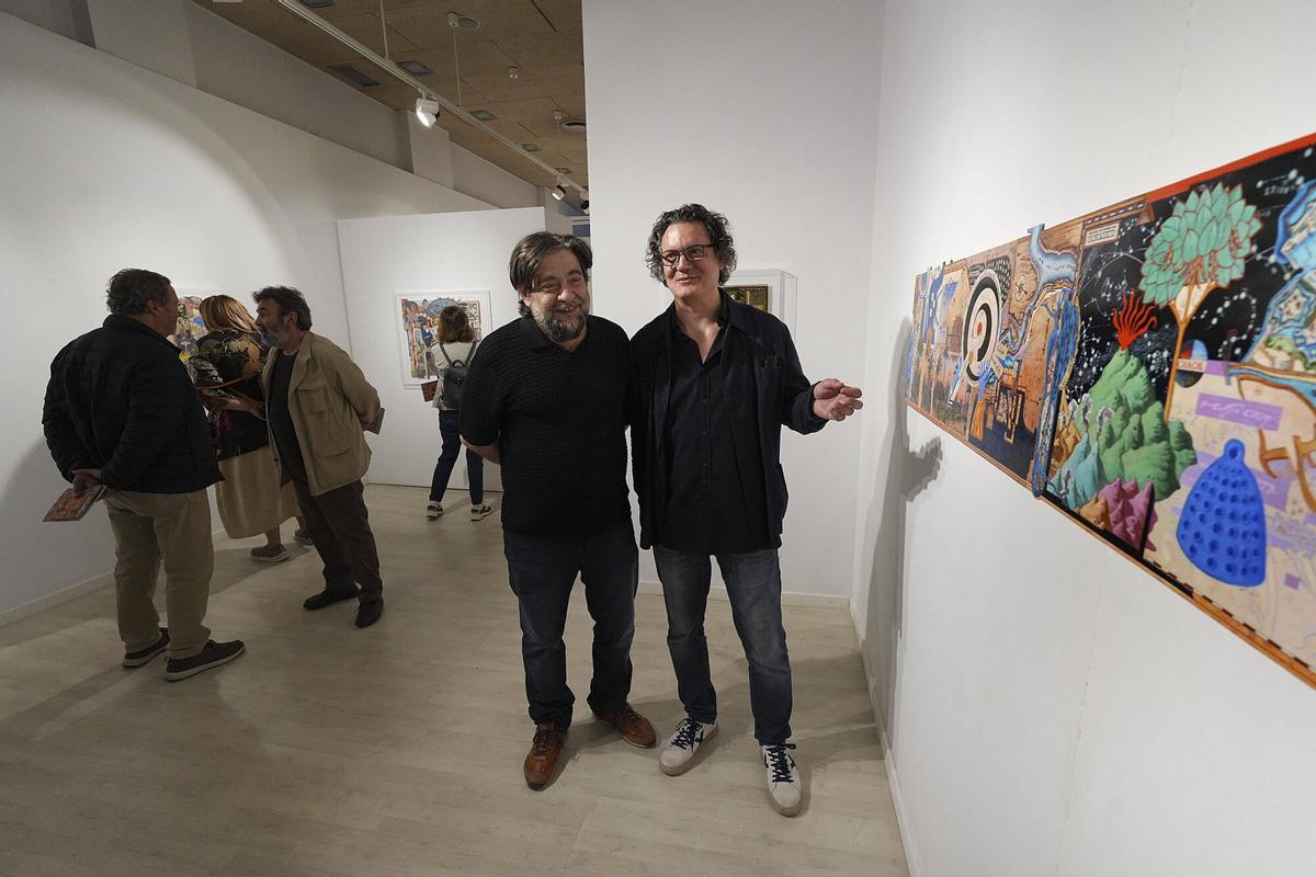 Les imatges de la presentació de l'exposició ed Manel Bayo i Evdokim Perevalsky, a la Fundació Valvi