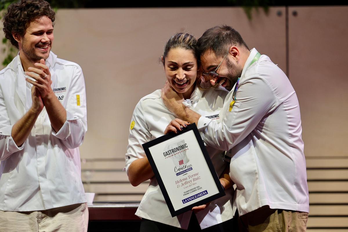 Helena Termes i Jeffrey Ruiz, de La Cort del Mos de Palamós, guanyadors del premi Cuiner 2025.