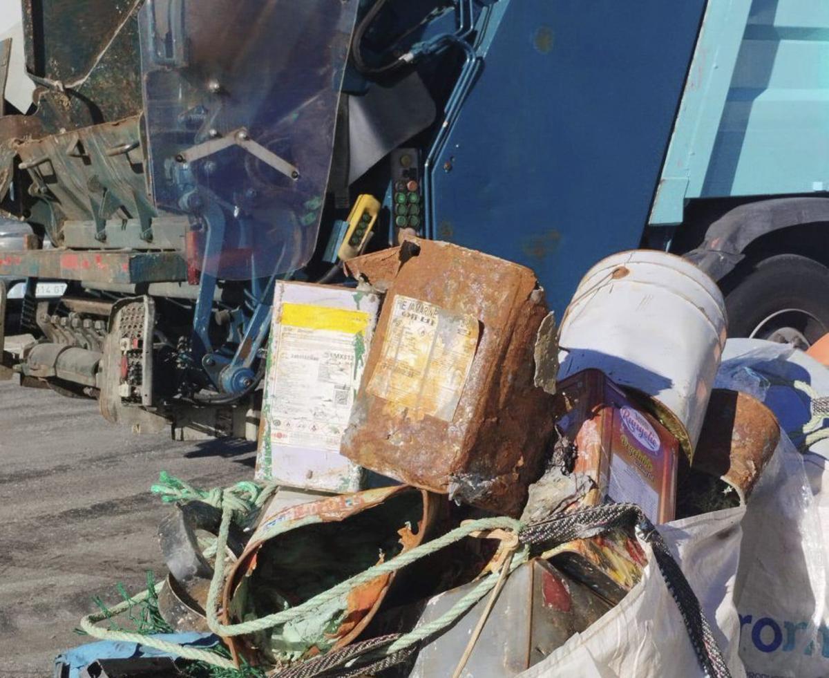 Basura recogida en el mar.