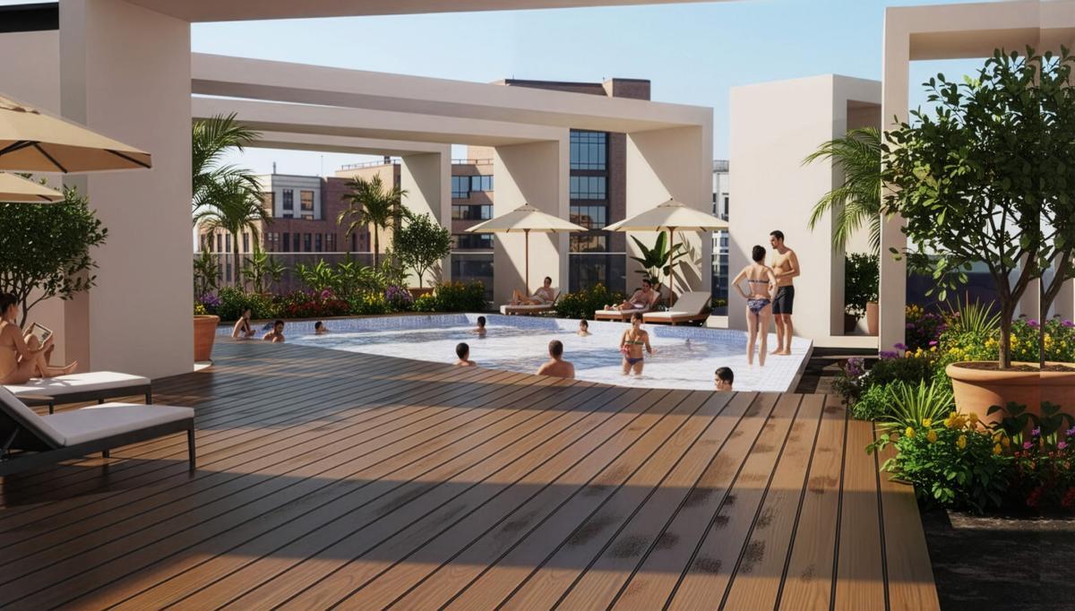 El complejo incluye espacios ‘premium’ como piscina, chill out, gimnasio o coworking.