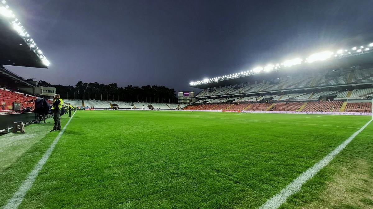 Imagen del estadio de Vallecas, donde se va a disputar el partido