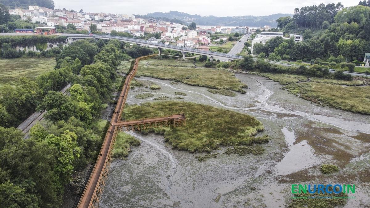Pasarela proyectada en las marismas del río Baxoi.