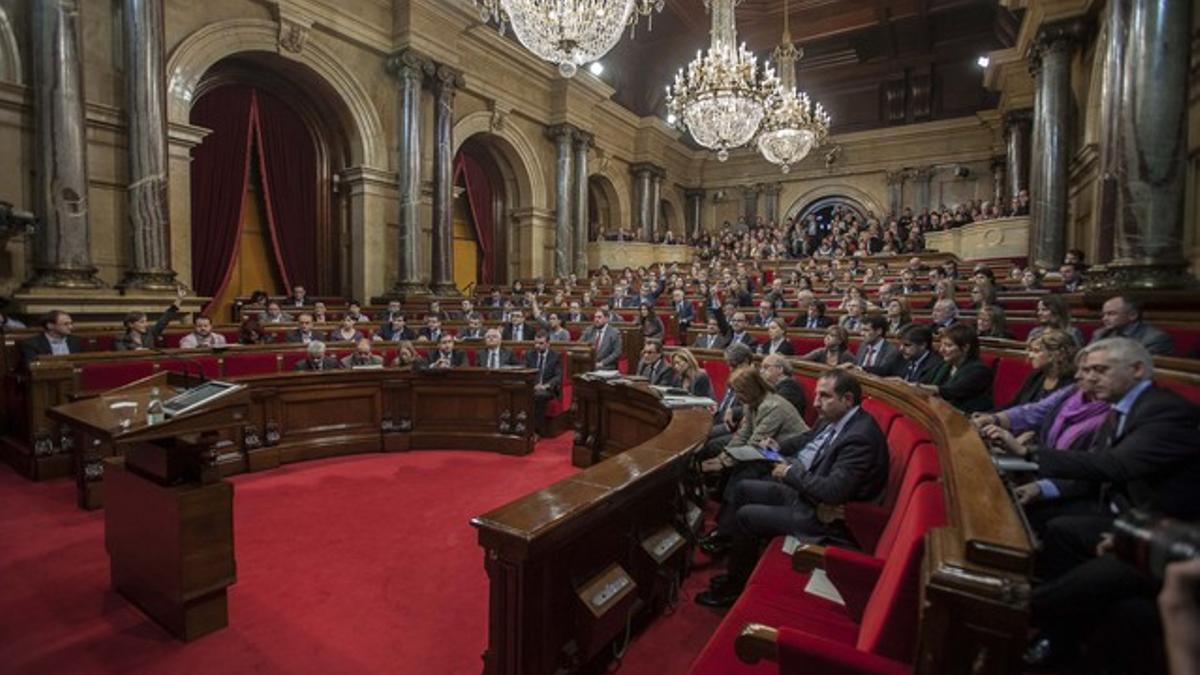 Pleno del Parlament en el que se votó la declaración soberanista, el 23 de enero del 2012.