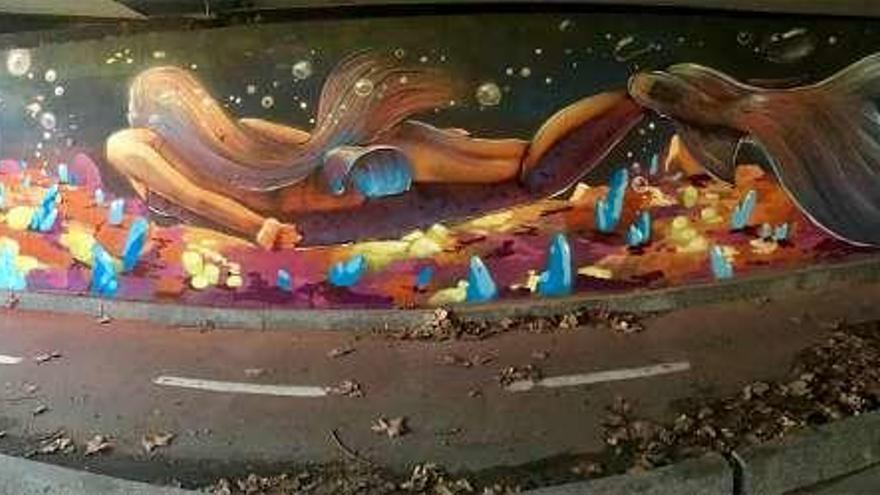 Pieza del grafitero Niño, muy activo en Gijón.