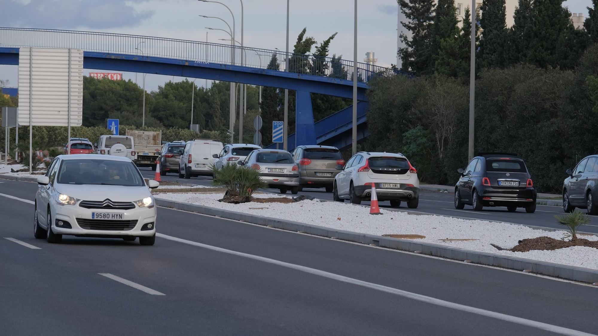 Las fotos de la nueva mediana del autopista de Palma