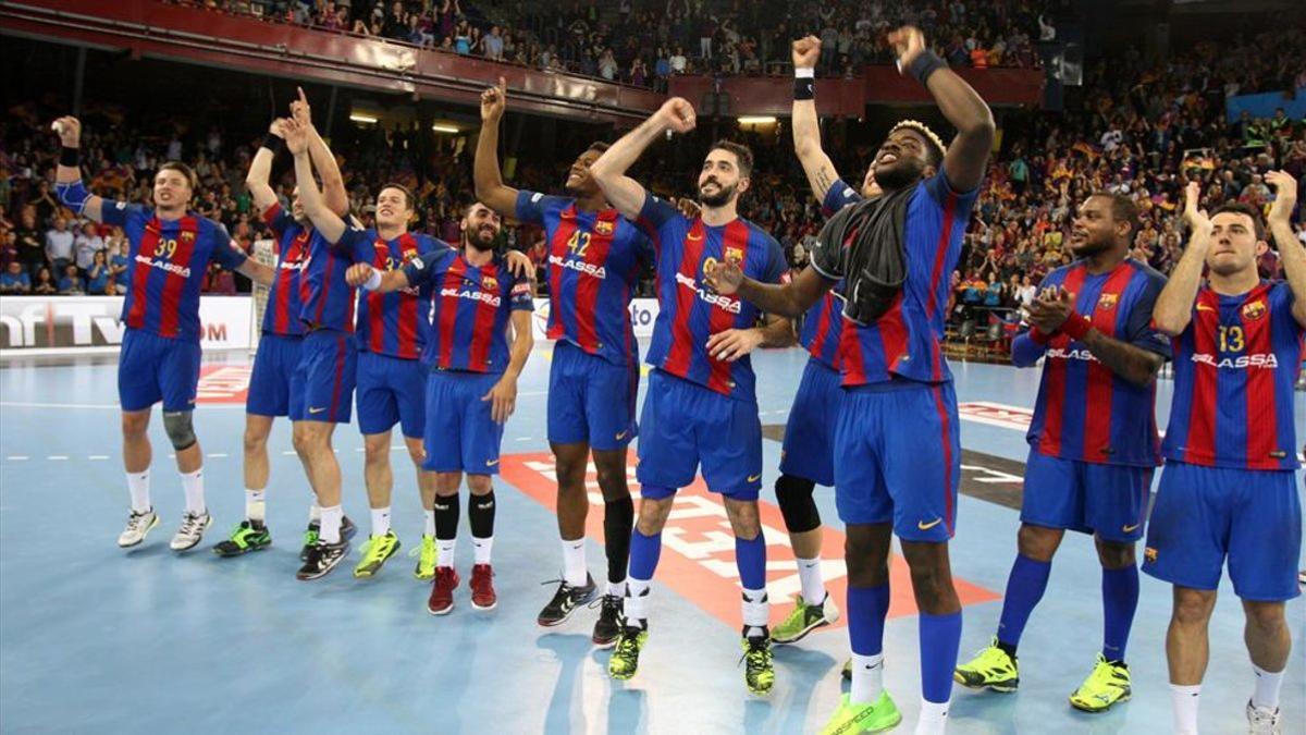 El Barça, en el Palau tras acceder a la Final Four en 2017 ante el Kiel