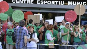 L’’escrache’ de la PAH a Mariano Rajoy, al pavelló Nova Icària.