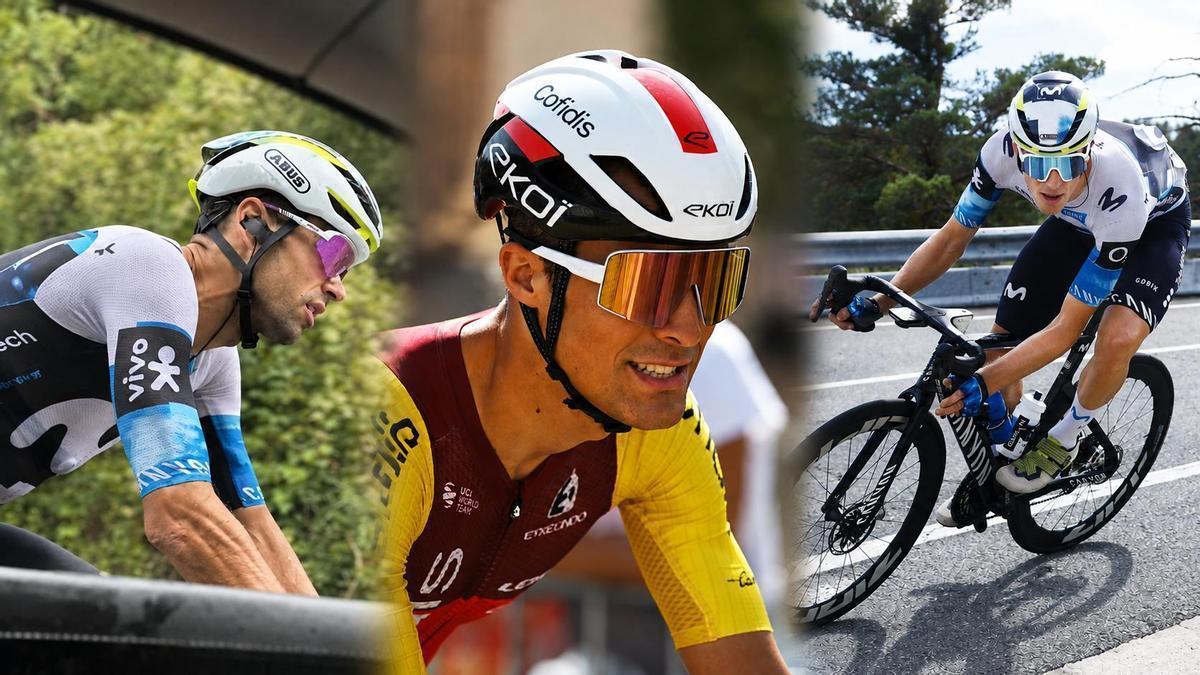 Composición de los tres ciclistas aragoneses que correrán La Vuelta a España 2026.