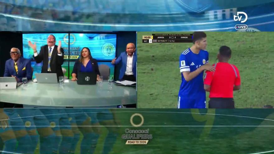 Así celebró el canal de Curazao Direct 13 el gol anulado a Jamaica