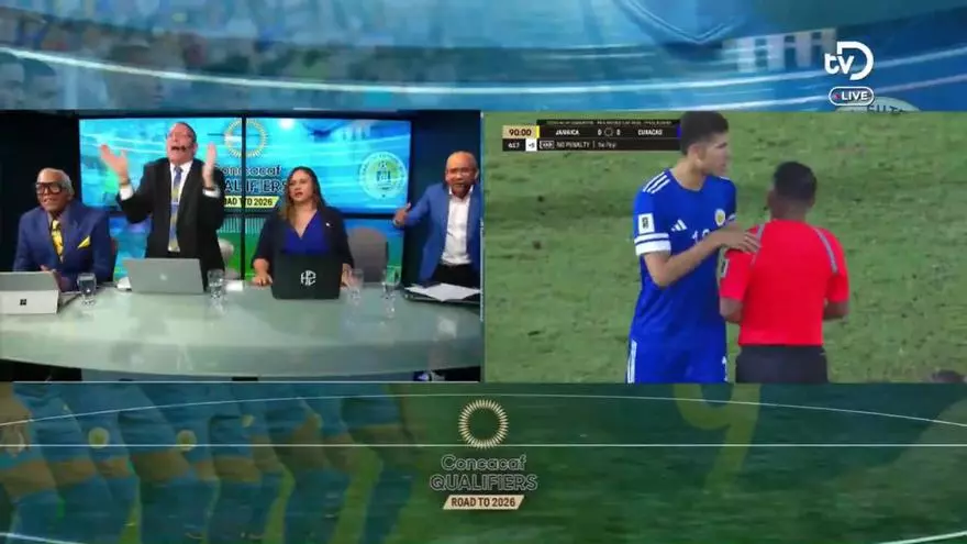 Así celebró el canal de Curazao Direct 13 el gol anulado a Jamaica