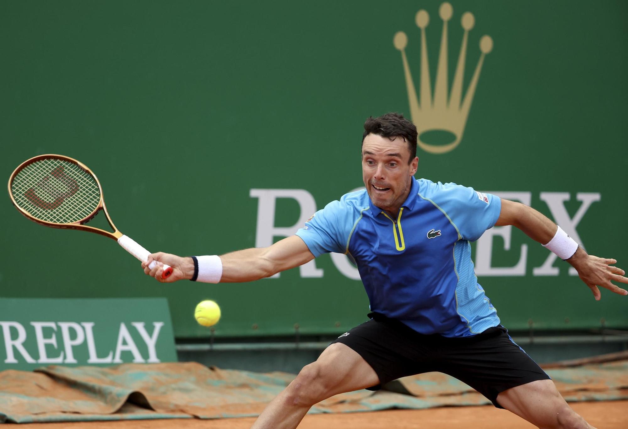 Roberto Bautista, este miércoles durante su partido contra Zverev en el Masters 1000 de Montecarlo.