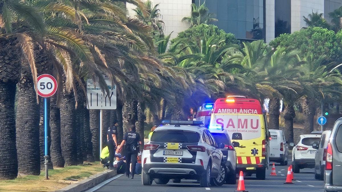 Imagen del accidente en la avenida de Dénia.