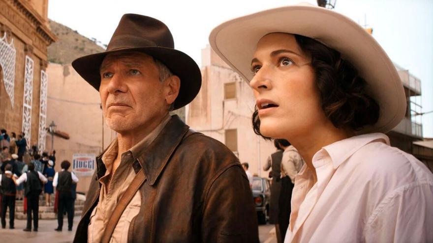 El actor Harrison Ford y la actriz Phoebe Walter-Bridge, protagonistas de la última entrega de ‘Indiana Jones’ .