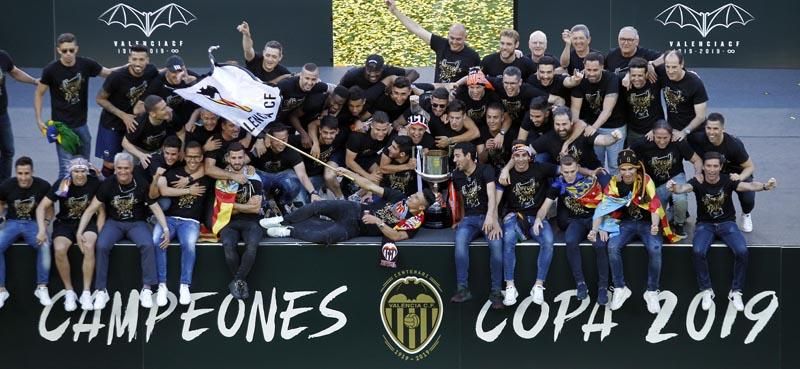 Celebración del Valencia CF campeón de Copa