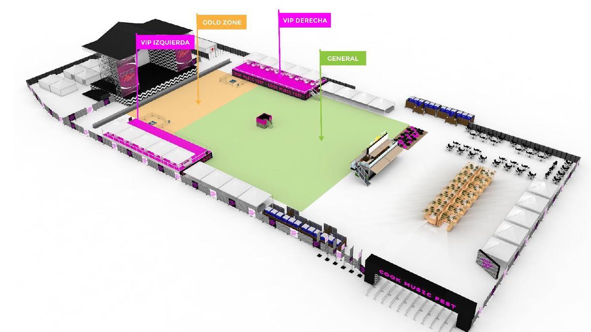 El plano del recinto que albergará el festival.