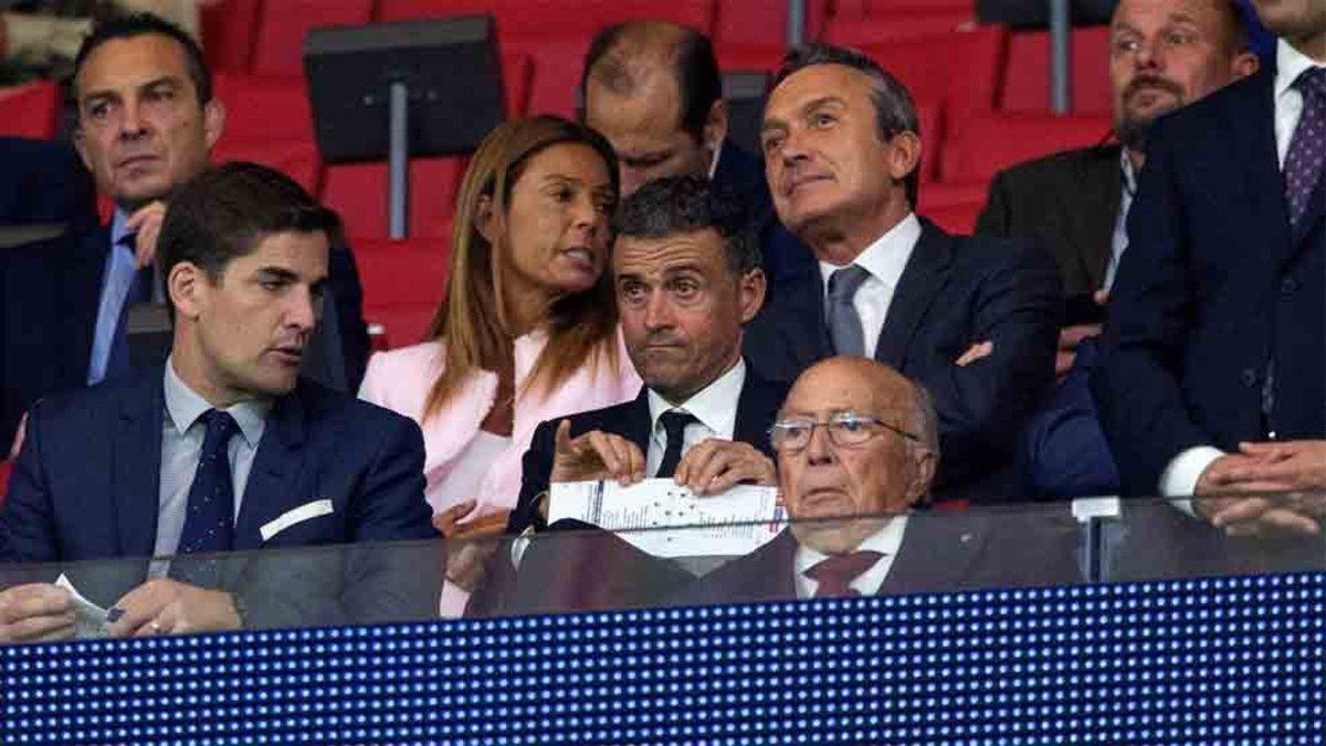 Luis Enrique, en el palco del Wanda Metropolitano