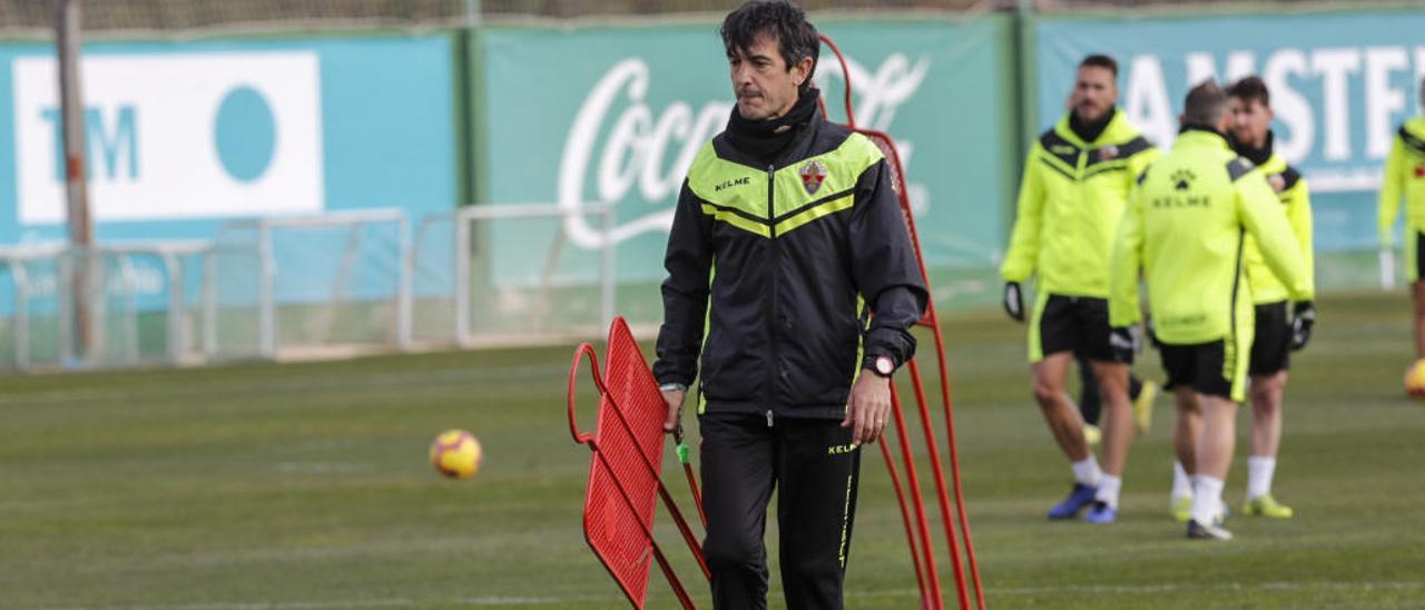 Pacheta, durante un entrenamiento en el campo anexo.