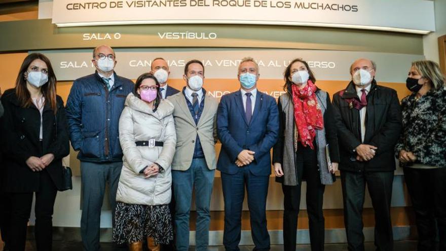 Visita de la ministra Reyes Maroto al centro de visitantes del Roque de Los Muchachos, en La Palma.