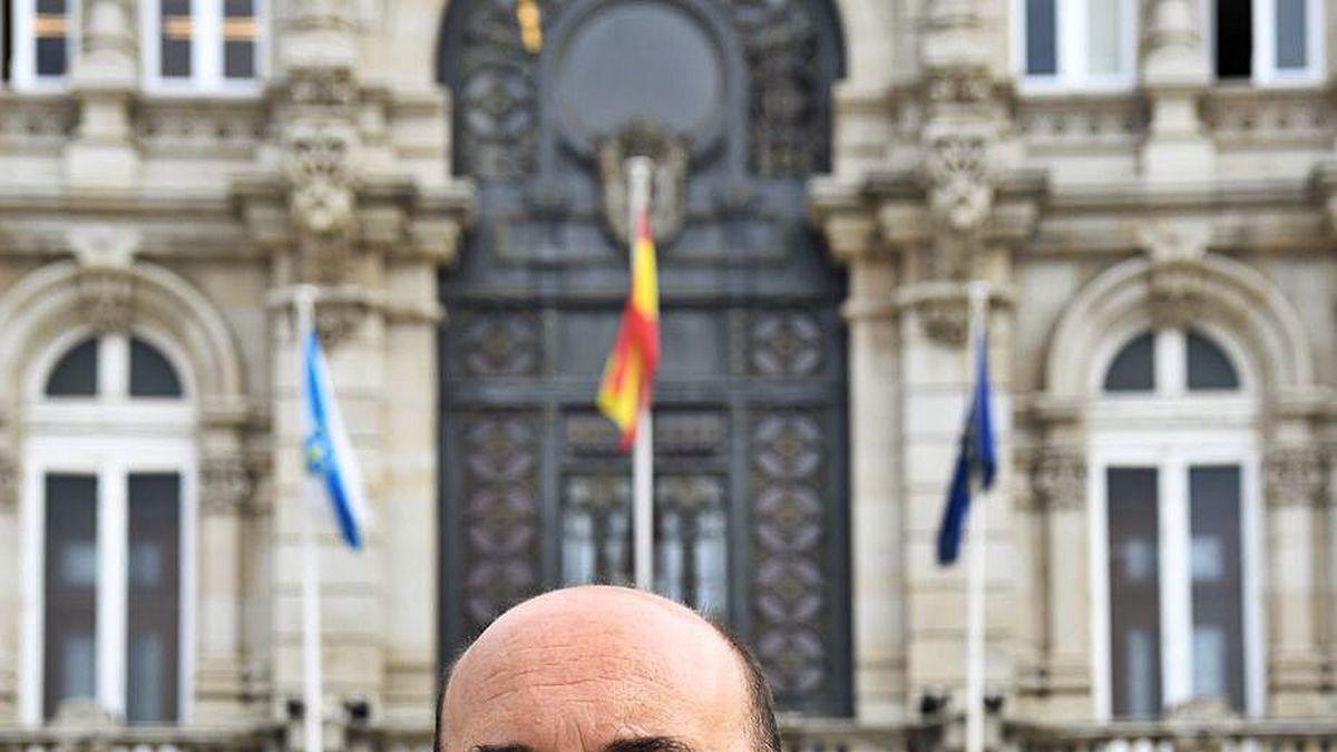 José Manuel Lage, onte, na praza de María Pita.