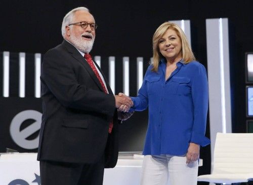 Imágenes del debate entre Cañete y Valenciano.