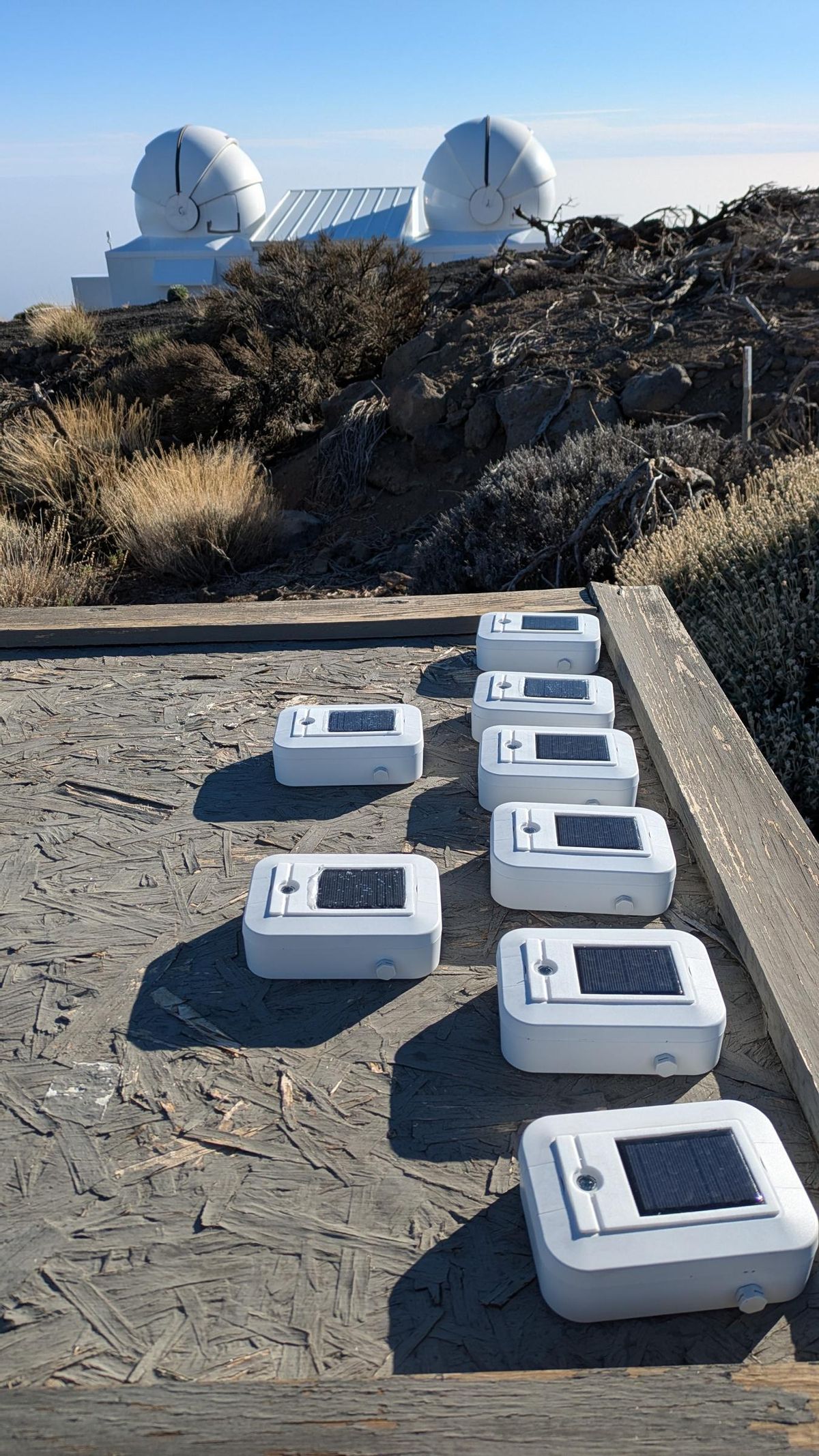 Los sensores, en el Teide.