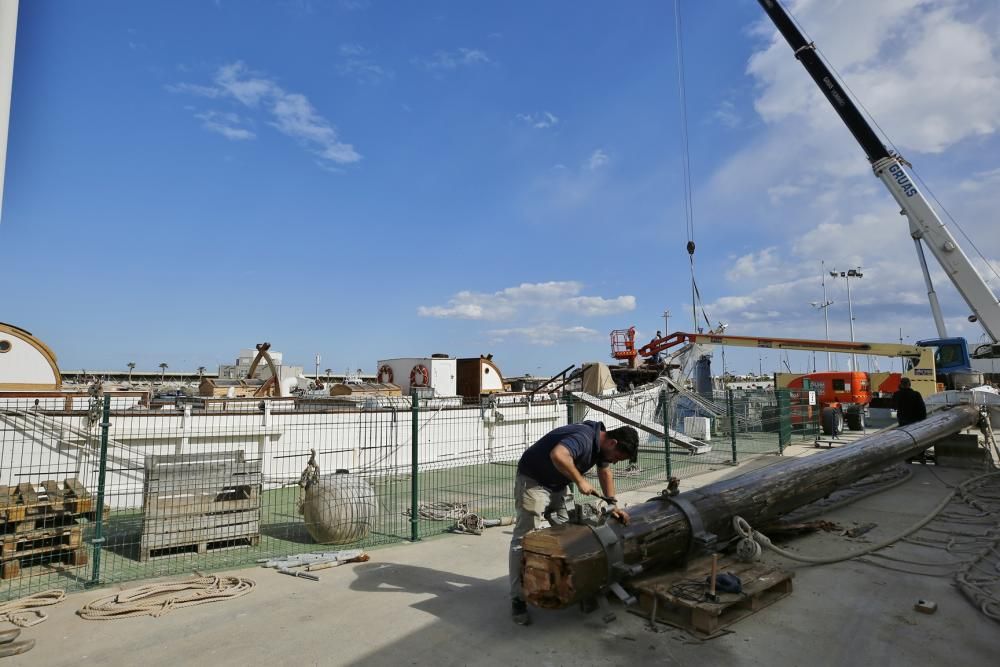 El Ayuntamiento retira el bauprés, el trinquete y el palo mayor para evitar el riesgo de caída