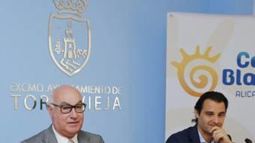 Imagen de la rueda de prensa de Soler y Eduardo Dolón.