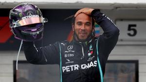 Lewis Hamilton (Mercedes) celebra su octava victoria en el GP de Hungría. 