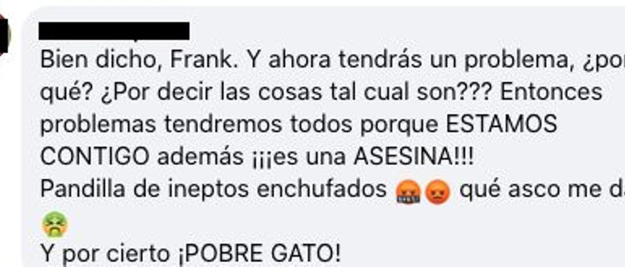 Uno de los comentarios a raiz de la publicación de Frank Cuesta