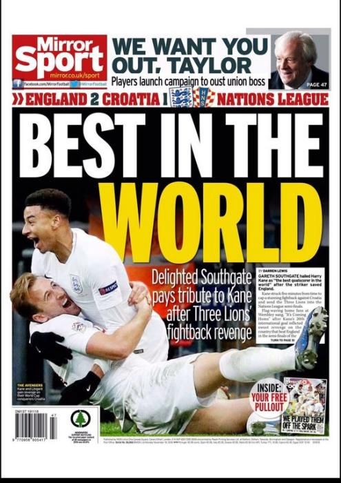 Portada MIRROR SPORT lunes 19 noviembre 2018