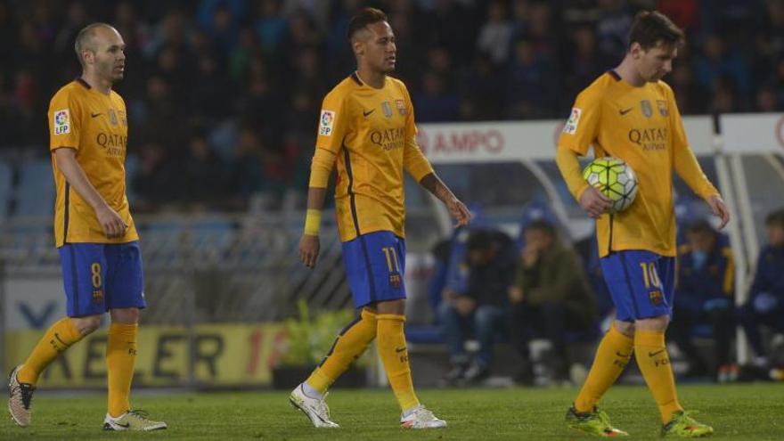 Iniesta, Neymar i Messi ahir a Anoeta