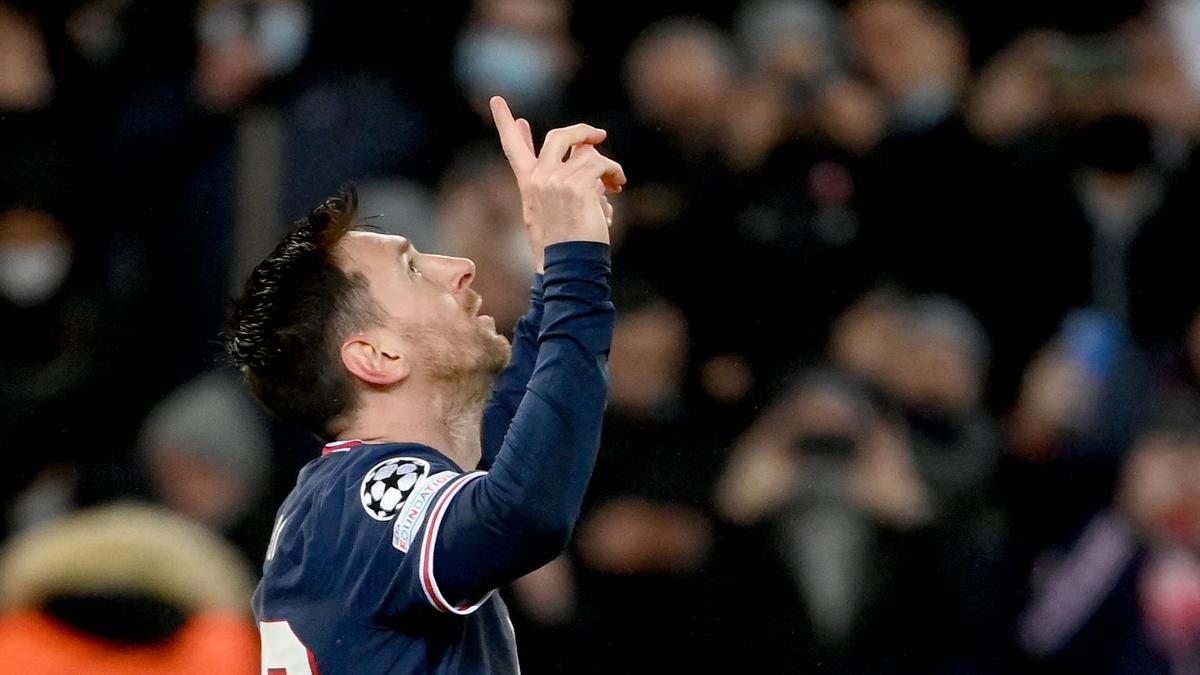 Messi celebrando su gol