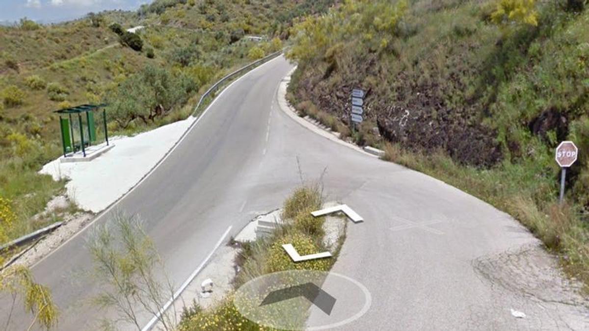 Lugar del accidente de tráfico en Canillas de Aceituno.