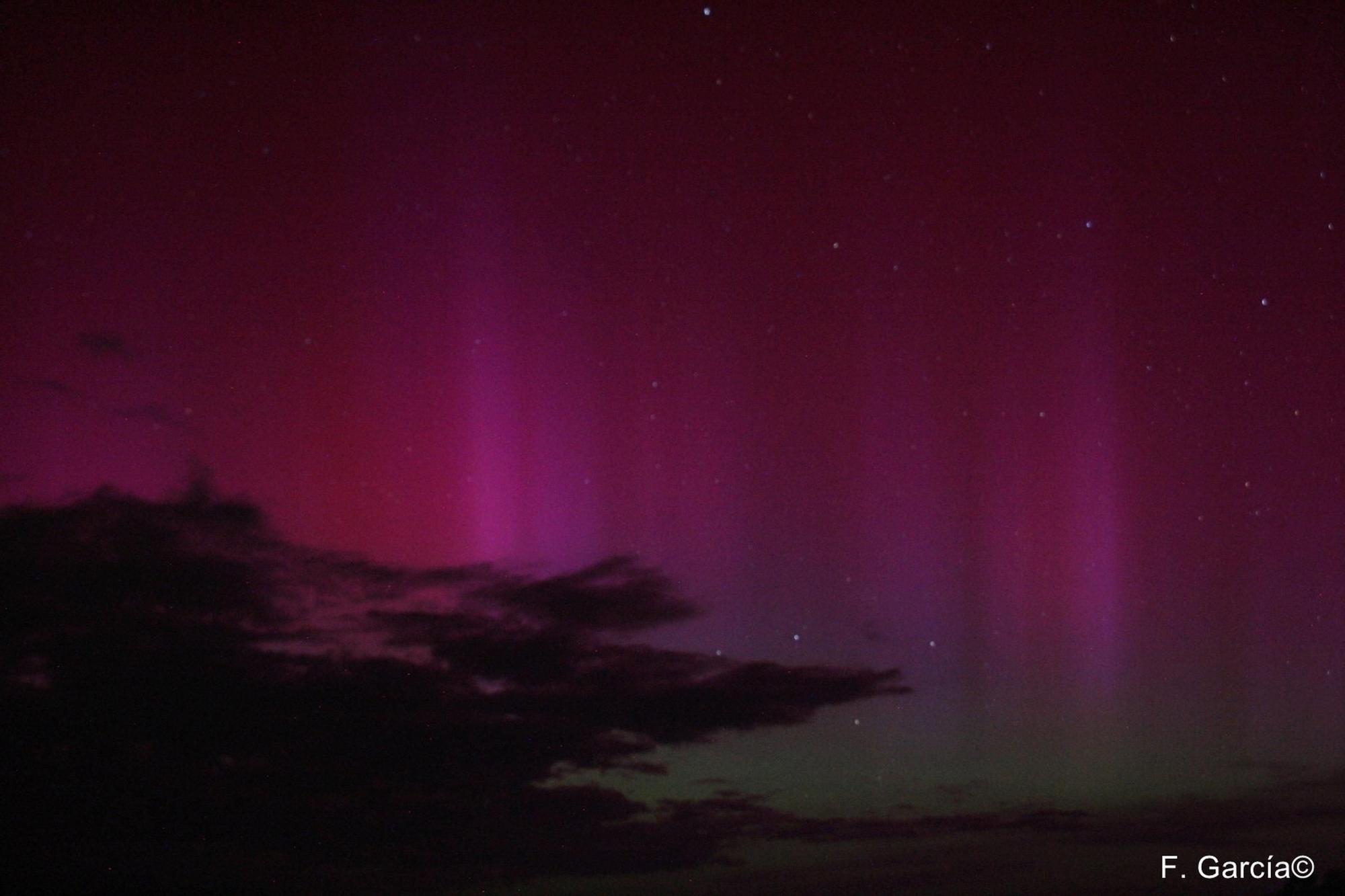 La aurora boreal sobre el concejo de Valdés.