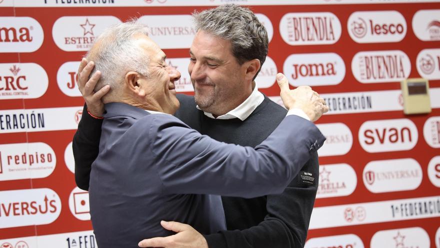Felipe Moreno en la rueda de prensa en la que se confirmó la salida de Asier Goiria como director deportivo.