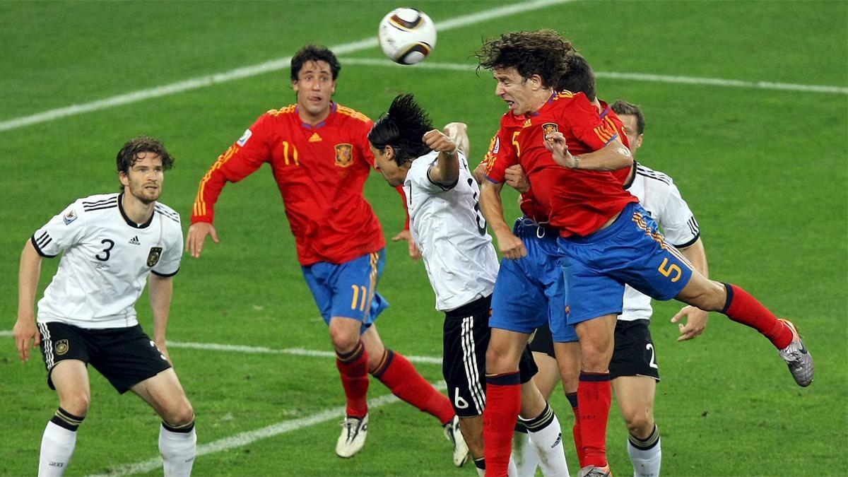 Puyol voló más que nadie para marcar el gol ante Alemania