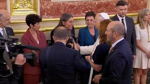 Nogueras evita el castellà a Madrid i li agraeix en anglès al Papa que parli en català a Barcelona
