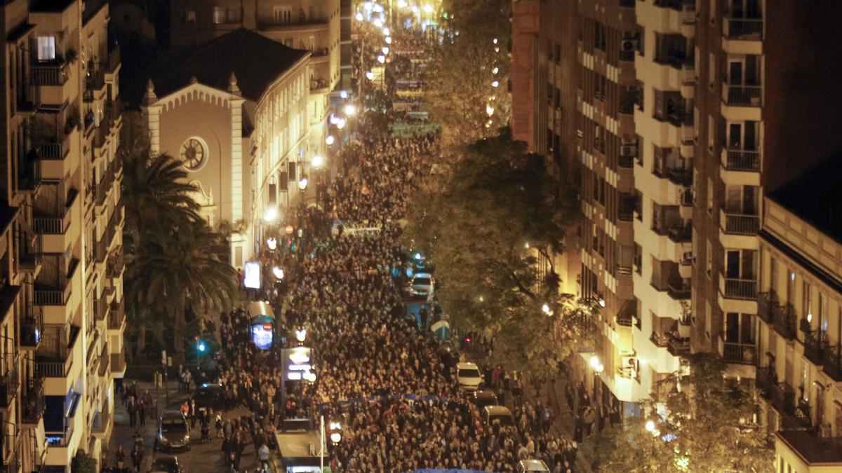 Manifestación por la financiación justa en 2017 en València.