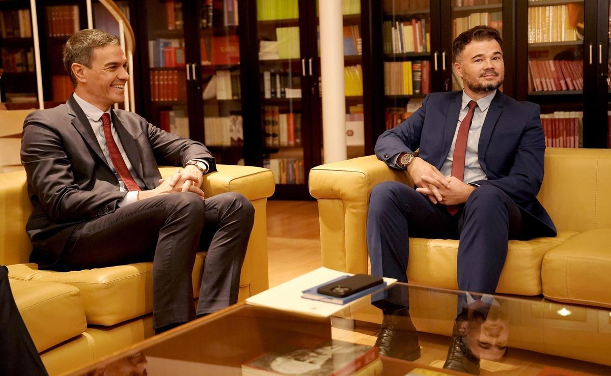 Pedro Sánchez y Gabriel Rufián.