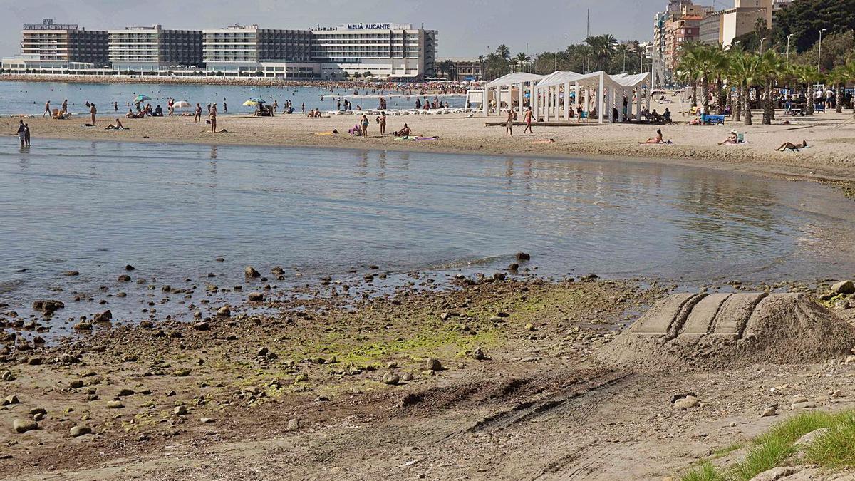La playa del Cocó, tramo final del Postiguet, se adecentará para que no pierda arena.