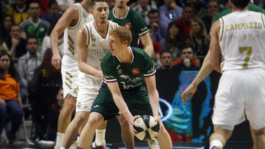 Alberto Díaz, durante la final de Copa ante el Real Madrid.