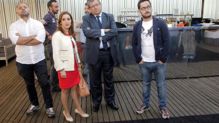 De izquierda a derecha Deseado Flores, Lidia Lozano (procuradora), Ramón Madrid (administrador concursal) y Paco Belmonte.
